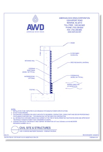 AWD-105	Bridge Abutment Drainage - Combination Drain