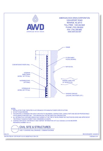AWD-110	Shoring Wall Drainage - Combination Drain