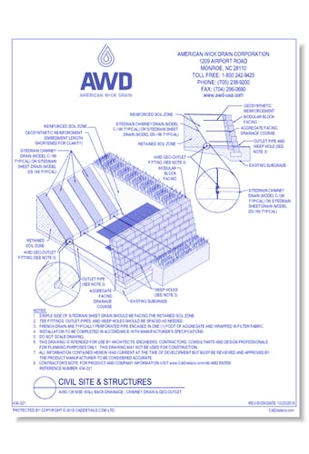 AWD-126	MSE Wall Back Drainage - Chimney Drain & Geo-Outlet