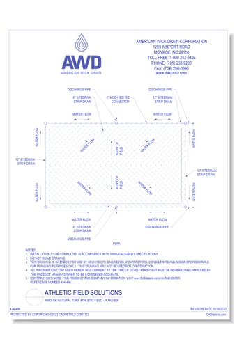 AWD-190 Natural Turf Athletic Field - Plan View