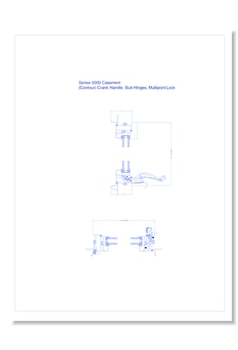 Series 5000 Windows: Standard Nail On - Casement with Crank Handle Contour, Butt Hinges, Multipoint Lock