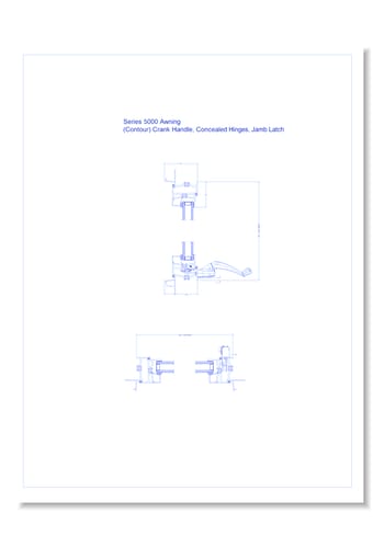 Series 5000 Windows: Standard Nail On - Awning with Crank Handle Contour, Concealed Hinges, Jamb Latch