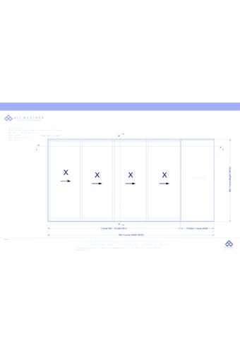 Series 8100 Doors: Thermally Broken Pocket Door - XXXXP - 3" UltraGlide Rollers, Standard Sill, No Screen