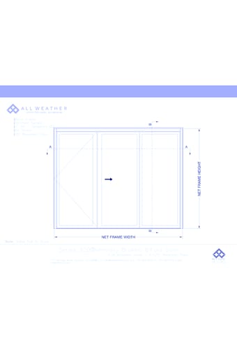 Series 9200 Doors: Thermally Broken - Bi-Fold Door – 1L/2R- 1 ½” Recessed Sill