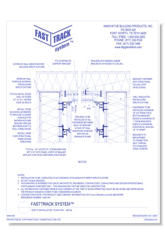 FastTrack System™: Soffit Installation - Plan View -  Metal