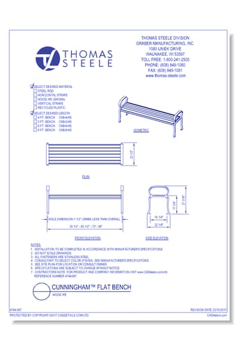 Cunningham™ Flat Bench: Wood IPE