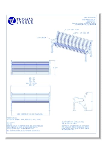 Gramercy™ Bench: Horizontal Steel Slats