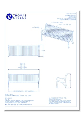 Gramercy™ Bench: Vertical Steel Straps