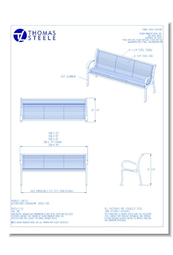 Cunningham™ Bench: Steel Rod