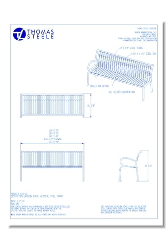 Langdon™ Bench: 6 Ft. with Horizontal Straps
