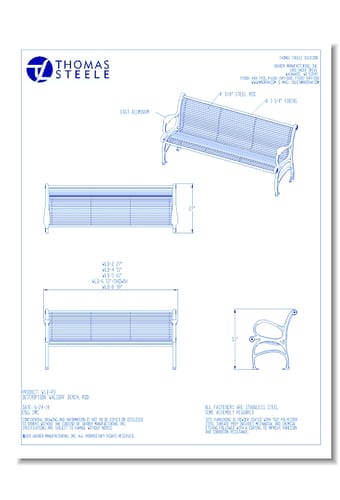 Waldorf™ Benches: Steel Rods (2, 4, 5, 6, 8 Ft. Lengths)