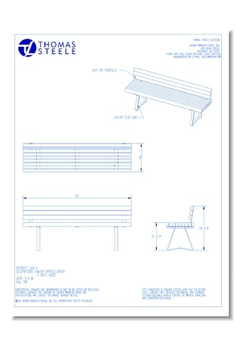 Sawyer Backed Bench: 6 Ft. Wood