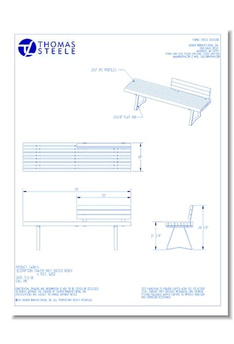 Sawyer Half Backed Bench: 6 Ft. Wood