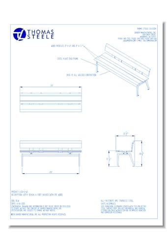 Lofty™ Backed Bench: 6 Ft. Wood IPE