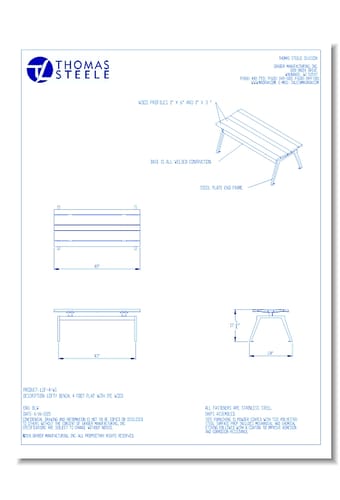 Lofty™ Flat Bench: 4 Ft. Wood IPE