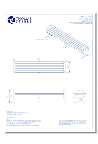 Walden Flat Bench: Circle End Frames, 8 Ft