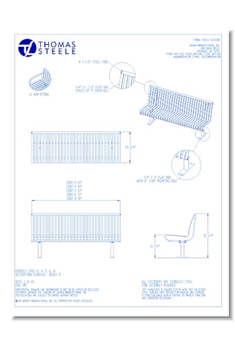 Carnival Bench II (2, 4 ,5 ,6 ,8 Ft. Lengths)