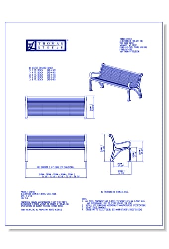 Gramercy™ Bench: Steel Rods