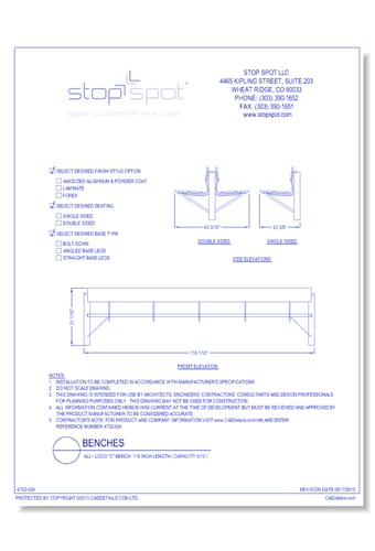 LOCO "C" Bench: 118 Inch Length ( Capacity 5/10 )