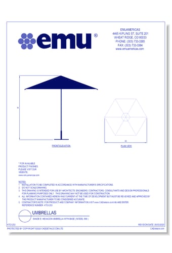 Shade E: Hexagon Umbrella with Base ( Model 986 )