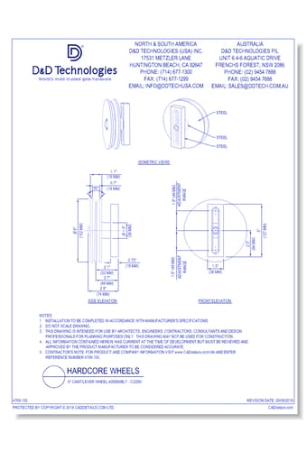 6" Cantilever Wheel Assembly - CI2260