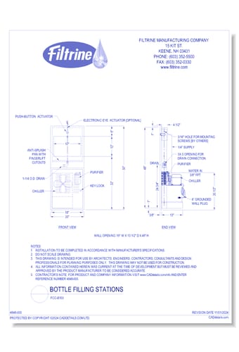 Bottle Filling Stations: FCC-B103 In-Wall Bottle Filler and Chiller/Purifier