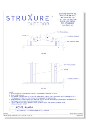 SP2: Lower Gable Attachment 2" X 8" Beam (Top & Side View)