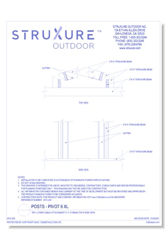 SP4: Lower Gable Attachment 2" X 10" Beam (Top & Side View)