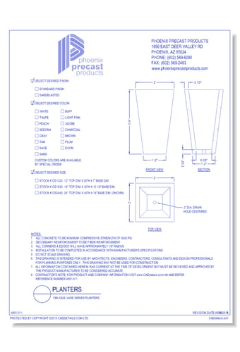OS24402014-05-06: Oblique Vase Series Planters