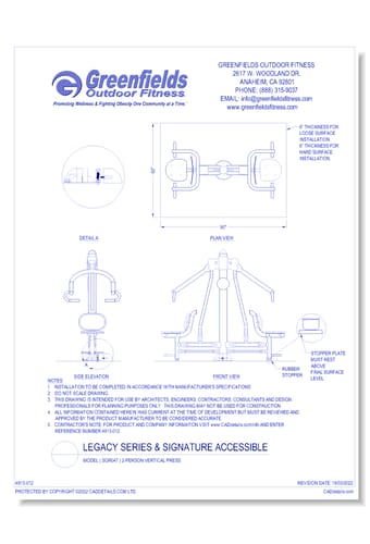 Legacy Series: Model ( SGR047 ) 2-Person Vertical Press