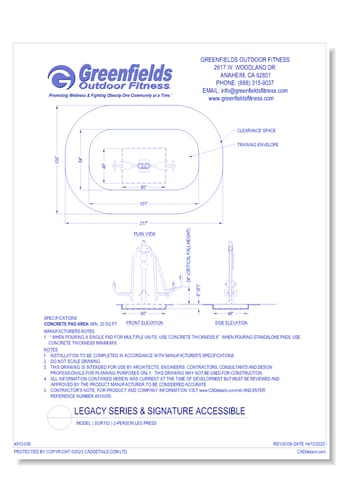 Legacy Series: Model ( SGR102) 2-Person Leg Press