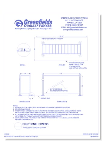 Functional Fitness: Model ( SHP509 ) Horizontal Ladder