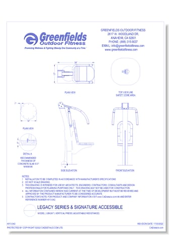 Legacy Series: Model ( UBX247 ) Vertical Press (Adjustable Resistance)