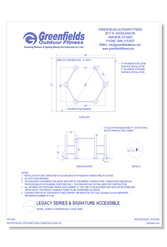 Legacy Series: Model ( SGR033 ) 5-Person Multi-Level Bars