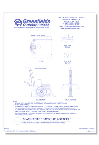 Legacy Series: Model ( UBX244W ) Accessible Tricep Press (Adjustable Resistance)