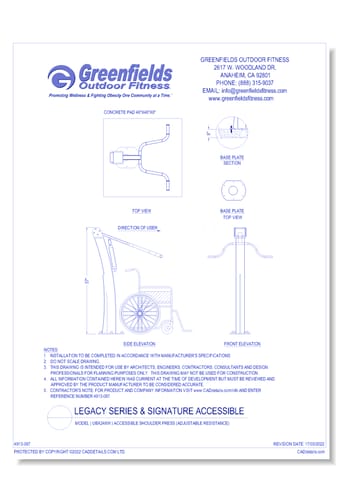 Legacy Series: Model ( UBX248W ) Accessible Shoulder Press (Adjustable Resistance)