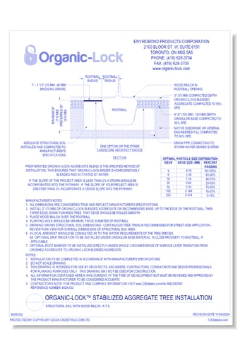 Organic-Lock ™ Stabilized Aggregate Tree Installation: Structural Soil & Wood Mulch - N.T.S.