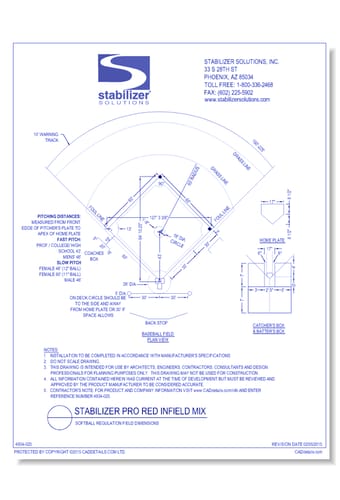 Stabilizer Pro Red Infield Mix: Softball Regulation Field Dimensions