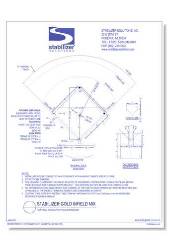 Stabilizer Gold Infield Mix: Softball Regulation Field Dimensions