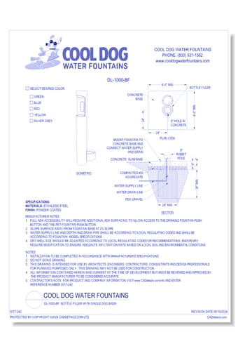 DL-1000-BF: Bottle Filler with Single Dog Basin