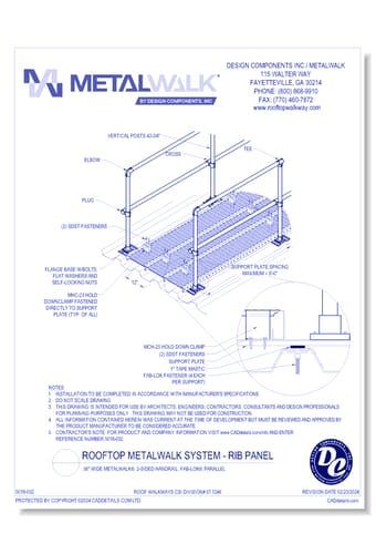 36” Wide Metalwalk®, 2-Sided Handrail, FAB-LOK®, Parallel