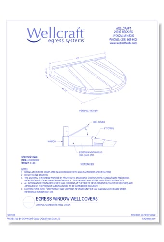 Egress Window Well Covers: 2062 Polycarbonate Flat Well Cover
