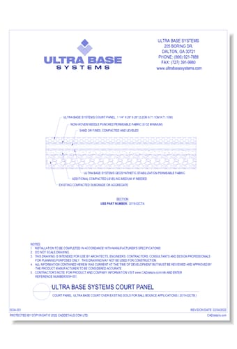 Court Panel: UltraBase Court Over Existing Soils For Ball Bounce Applications ( 2019-02CTB )