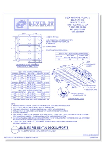 (L-111) Joist Top Details: Sample Joist and Plank Layout