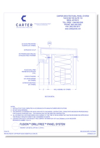 FUSION™ PANEL SYSTEM: Parapet Cap Detail Option 1 ( CF-F01 )