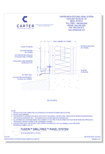 FUSION™ PANEL SYSTEM: Section Base Detail ( CF-F05 )