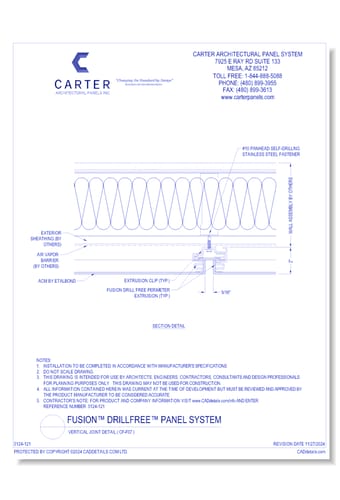 FUSION™ PANEL SYSTEM: Vertical Joint Detail ( CF-F07 )
