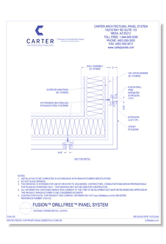 FUSION™ PANEL SYSTEM: Outside Corner Detail ( CF-F09 )