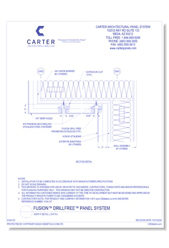 FUSION™ PANEL SYSTEM: Soffit Detail ( CF-F13 )