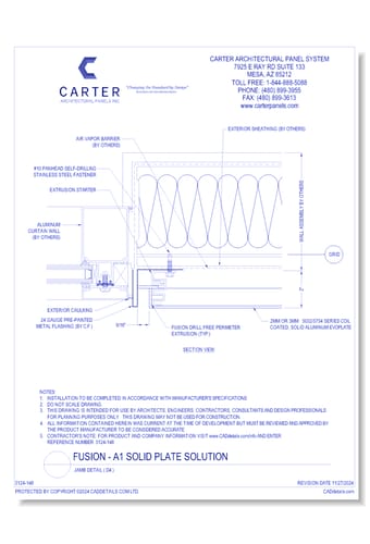 FUSION - A1 Solid Plate Solution: Jamb Detail ( D4 )